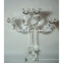 Pièce maîtresse en cristal de candélabre pour des décorations de Tableau de mariage